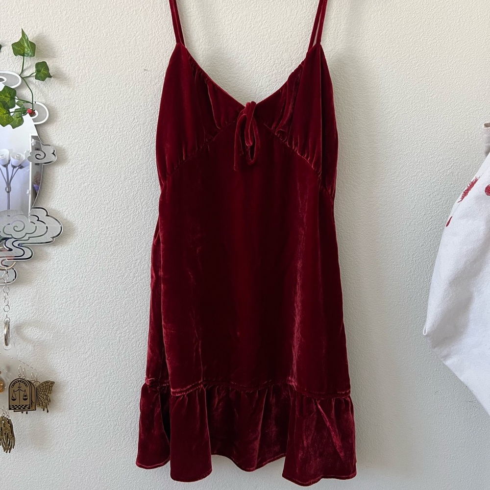 red reformation polly dress xs